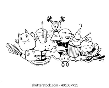 Doodle Characters Cartoon