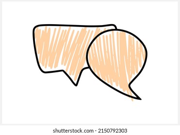 Doodle chat cloud clipart isolated. Hand drawn speech symbol. Sketch vector stock illustration. EPS 10