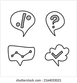 El cliente de la nube de chat Doodle está aislado. Símbolo de voz dibujado a mano. Esbozar ilustración de material vectorial. EPS 10