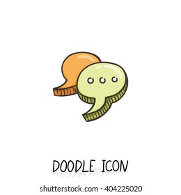 Doodle chatting icon. Text bubble. Cloud for messages, posts, sms.