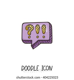 Doodle chatting icon. Text bubble. Cloud for messages, posts, sms.