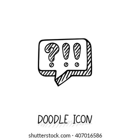 Doodle chatting icon. Text bubble. Cloud for messages, posts, sms.