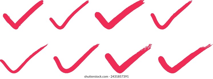 doodle check mark. Hand drawn check and arrows signs. doodle effect stain collection. Chalk texture stain set. Doodle check marks. Hand drawn checkbox, examination mark and checklist marks design