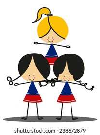 Doodle Cheerleaders - Full Color
