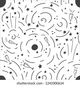 Doodle Cheers seamless pattern background. Vetor illustration