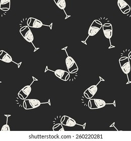 doodle Cheers seamless pattern background