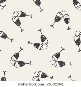 doodle Cheers seamless pattern background