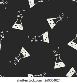 doodle chemistry seamless pattern background