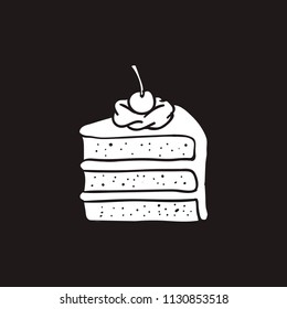 doodle cherry cake vector illustration