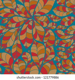 Doodle chestnut leaves seamless pattern.