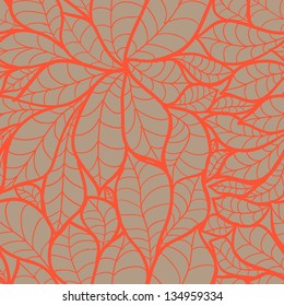 Doodle chestnut leaves seamless pattern.