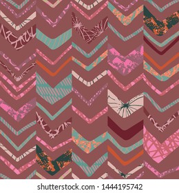 doodle chevron seamless repeat pattern design. Perfect for textile and background