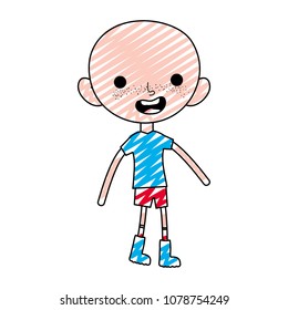 doodle child boy bals with t-shirt and short
