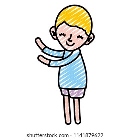 doodle child boy hairstyle sleeping and standing