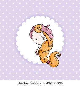 Doodle child. Cute girl.