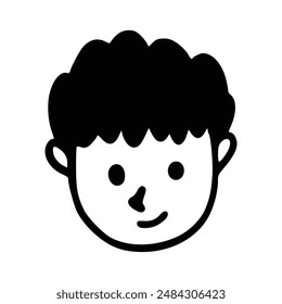 Doodle children head cartoon illustration isolated in white background. Icon portraits of boy or girl.