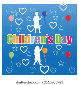 Doodle for Children's Day. Cute hand drawn outline of children and toys. Happy childhood concept. flat vector modern illustration 