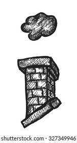 doodle chimney,  vector illustration