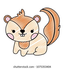doodle chipmunk cute wild animal character
