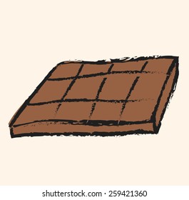 doodle chocolate bar, vector