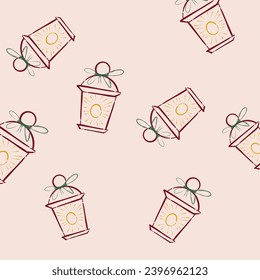 Doodle Chrismas lamp decoration vector 