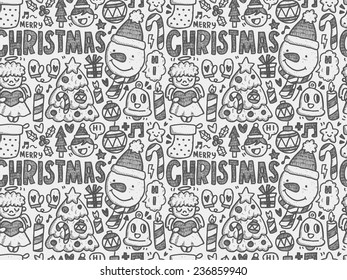 Doodle Christmas background pattern