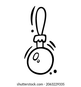 Doodle christmas ball in vector. Idea for design of cards, background, pattern, set or childrens illustration.