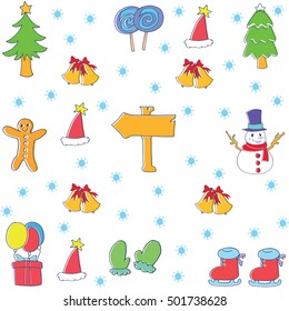 Doodle of christmas element collection