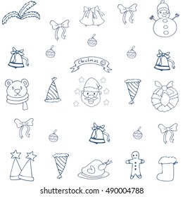 Doodle of christmas element hand draw collection
