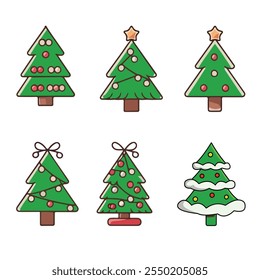 Doodle christmas  element set vector