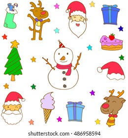 Doodle of christmas element vector art illustration