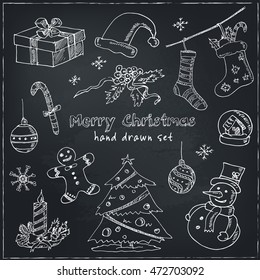 Doodle Christmas elements.Vintage illustration for identity, design, decoration, packages product and interior decorating