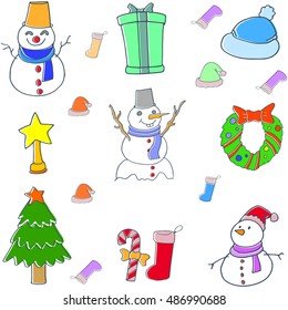 Doodle of christmas hand draw vector art illustration