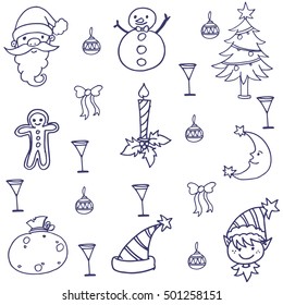 Doodle of christmas with hand draw vector illustration