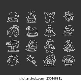 doodle christmas icon set