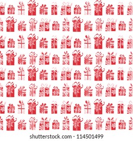 Doodle Christmas presents seamless pattern