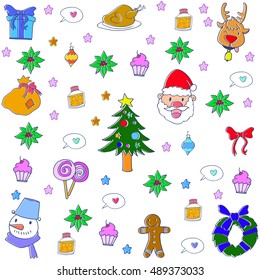 Doodle of christmas set element vector art illustration