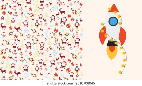  Doodle of Christmas theme contai snowman ,santaclause,deer, trees,snow suitable for decoration for happiness holiday