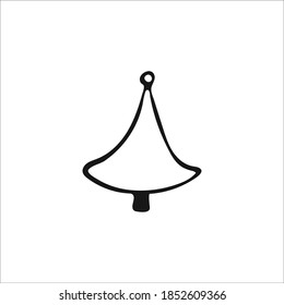 Doodle Christmas tree. Hand-drawn single element isolated on white background. Vector.
