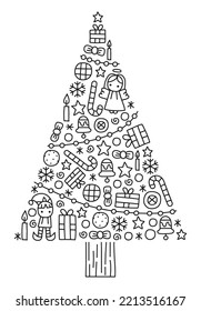 Doodle Christmas tree vector illustration