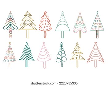 Doodle Christmas Tree Vector illustration