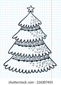 Doodle Christmas tree vector illustration