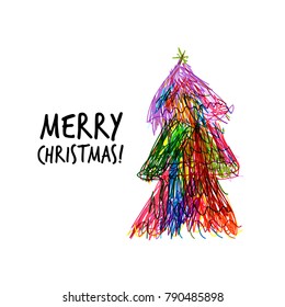 Doodle christmas tree for your design