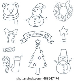 Doodle of christmas vector art collection stock