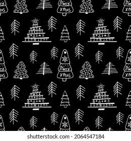 Doodle christmas vector seamless pattern