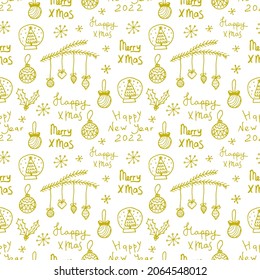 Doodle christmas vector seamless pattern