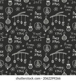 Vector de invierno de Doodle christmas sin fisuras