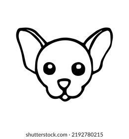 Doodle chuhuahua dog head. Hand drawn vector illustration isolated on white background