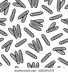 Doodle churro vector seamless pattern. Simple hand drawn black and white churros tejeringos food seamless background with fried dough from Portuguese and Spanish cuisine for packaging, web design
