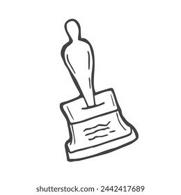 Doodle cinema award statue in vector